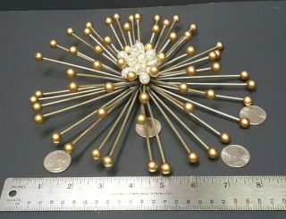 Starburst 8 Inch Gold & White Bead - Wall Hanging Retro Decor - Mid Century Atomic 4