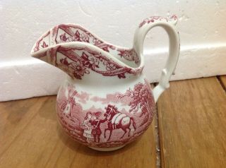 Vintage Red And White Milk Jug,  Packhorse Maastricht Petrus Recout