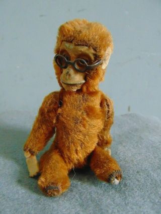 VINTAGE BROWN MOHAIR TOY MONKEY SWIVEL HEAD JOINTED ARMS & LEGS STEIFF ? 2