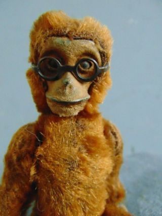VINTAGE BROWN MOHAIR TOY MONKEY SWIVEL HEAD JOINTED ARMS & LEGS STEIFF ? 3