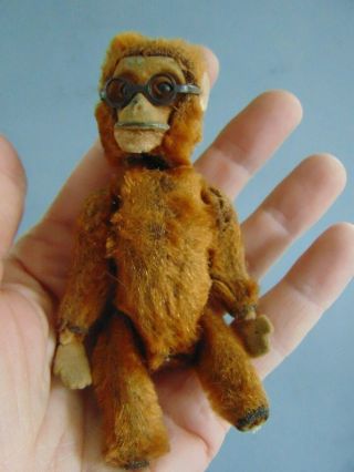 VINTAGE BROWN MOHAIR TOY MONKEY SWIVEL HEAD JOINTED ARMS & LEGS STEIFF ? 6