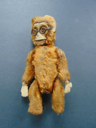 VINTAGE BROWN MOHAIR TOY MONKEY SWIVEL HEAD JOINTED ARMS & LEGS STEIFF ? 8