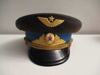 Visor Hat Soviet Ussr Russian Army Military Pilot Officer Parade Uniform Size 58