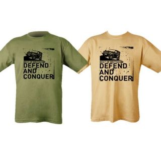 British Army Defend & Conquer T - Shirt Mens S - 2xl Military Land Rover Defender