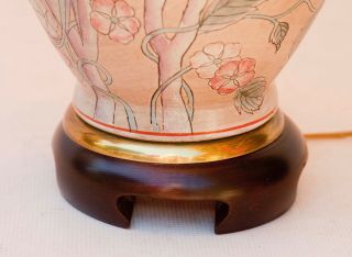 FREDERICK COOPER CHINESE HAND PAINTED CERAMIC TABLE LAMP FLORAL BIRDS 3