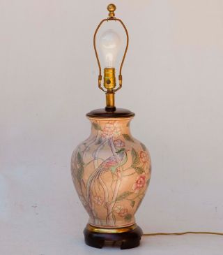 FREDERICK COOPER CHINESE HAND PAINTED CERAMIC TABLE LAMP FLORAL BIRDS 4