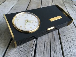 Vintage Bucherer Swiss 8 - Day Alarm Clock Trinket Cufflinks Desk Top Box