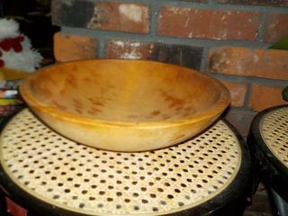 Antique Out Of Round Wooden Dough Bowl - 10 & 3/4 " By 11 And 1/2 "