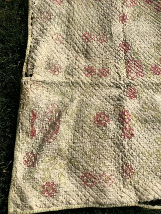 Vintage Hand Stitched Quilt 1850s Cutter