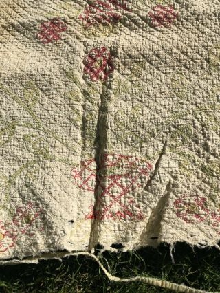 Vintage Hand Stitched Quilt 1850s Cutter 3