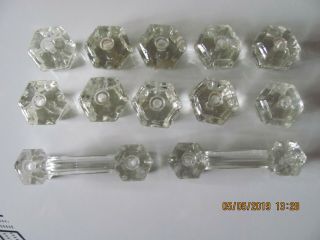 ANTIQUE GLASS DRAWER PULLS 8