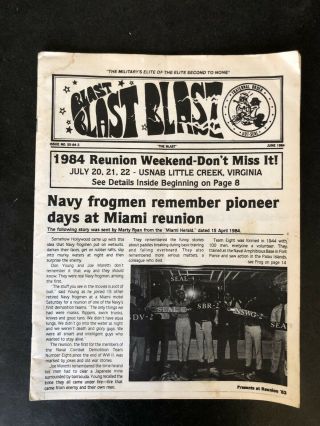 Vintage 1984 ‘the Blast’ Newsletter Us Navy Seal - Udt Seal Fraternal Order -