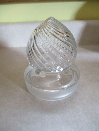 Large Antique Columbia Swirl Glass Apothecary Jar Lid Only