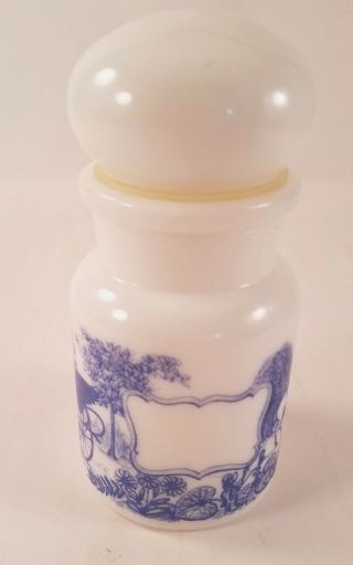 Apothecary Container White Milk Glass Made In Belgium /spice Jar