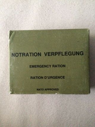 German Army Vintage Emergency Ration Manufactured 1987