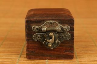 Chinese Old Wood Hand Carved Jewel Ring Box Unique Collectable