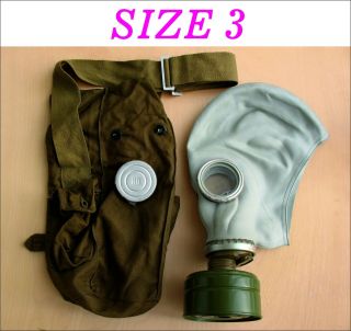 Military Soviet Russian Gas Mask Gp - 5.  Size - 3.  Full Set.  Grey