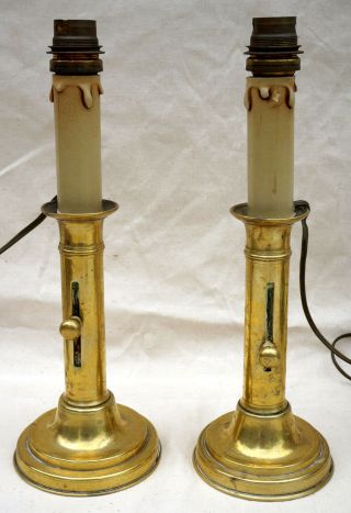 Antique French Brass Push Up Candlestick Empire Napoleonic Early 19th