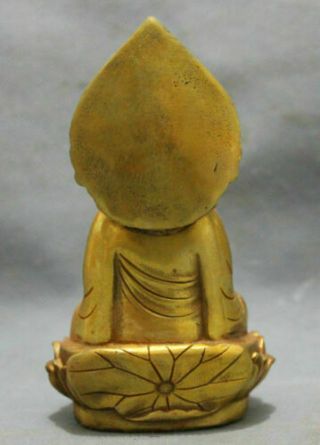 Collect gold - plated bronze pray bless shakyamuni Buddha statue in Tibet 5.  5inch 7