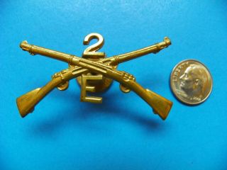 Spanish - American War 1 7/8 " Infantry 2nd Inf.  Co.  E Hat Insignia