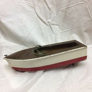 Vintage Toy Wood Boat 9 1/2 " Long