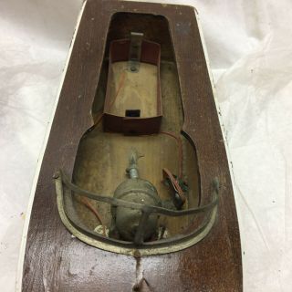 Vintage Toy Wood Boat 9 1/2 