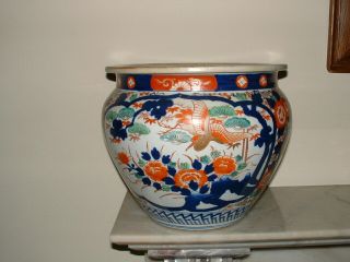 Japanese ?,  Oriental Pottery Fish Bowl /jardiniere