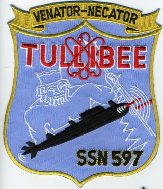 Uss Tullibee Ssn 597 - Crest 5 1/2 Inch Bc Patch Cat No C5396