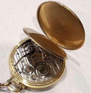 Vintage 17 Jewels 917 Hamilton 14K Gold Filled Pocket Watch SNOWWIS Chain X65396 2