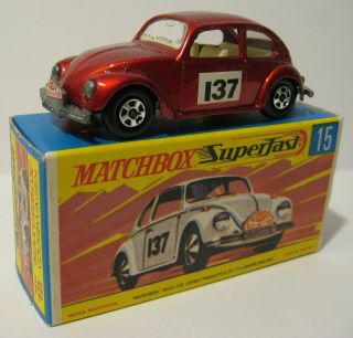 Rare Vintage 1968 Matchbox " Volkswagen " Mib No.  15