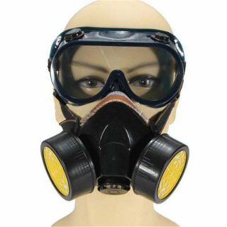 Industrial Anti - Dust Respirator Mask Chemical Gas Mask With Eye Goggles Set
