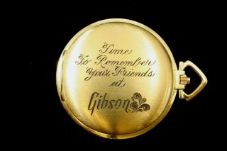 One Bulova Gibson Guitar Co.  Commemorative Pocket Watch Hunting Case