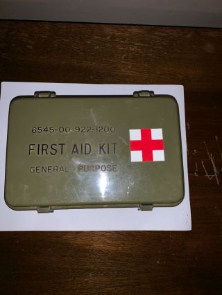 Vtg Army Military General Purpose First Aid Kit Box 6545 - 00 - 922 - 1200