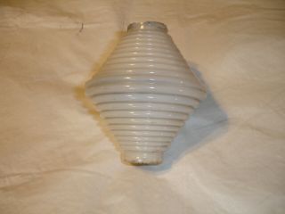 Architectural Salvage Roof Top Lightning Rod Ball White Milk Glass Ribbed Barn