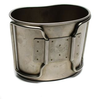 Dutch Army Canteen Cup Mug Mess Stainless Steel Pot Bushcraft
