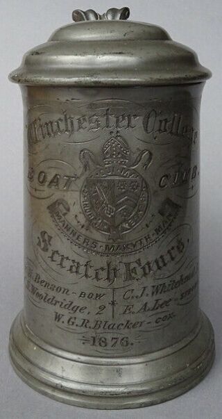 Winchester College Boat Club Pewter Tankard Trophy 1876 Dixons Sheffield