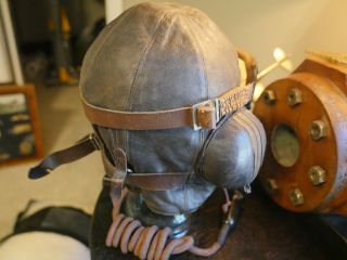 WWII RAF Battle of Britain Flying Helmet,  D Oxygen Mask & MK IIIa Goggles 10