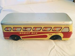 Woodhaven Robot Bus 300 Antique Tin Metal Wind Up It Circa 1950s