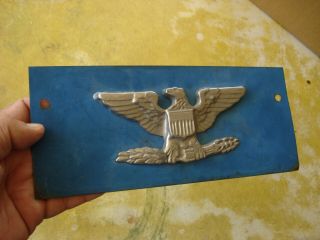 Us Army Colonel " War Eagle " Silver Insignia Metal Plaque Vehicle License Plate