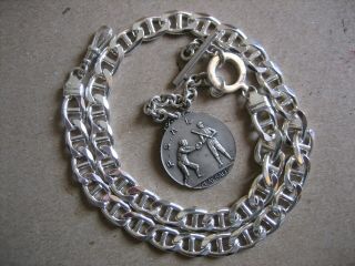 Vintage Unique S/silver Albert - Pocket Watch Chain 19in.  Long