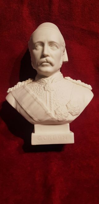 W H Goss England Parian Ware 1885 Bust Of General Gordon 20cm Tall - Collectable