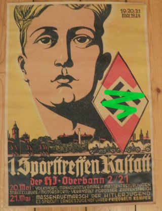 Rare Hitlerjugend HJ Poster (Plakatt) May 1934 6