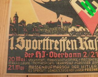 Rare Hitlerjugend HJ Poster (Plakatt) May 1934 9