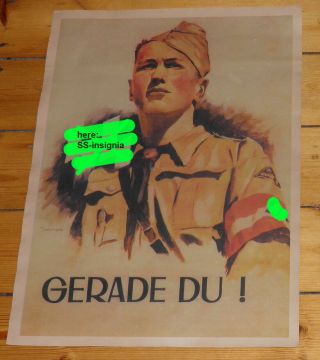 Rare Hj Xx Hitlerjugend Poster (plakatt)