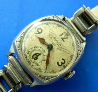Vintage 1927 Avigo Elgin Gents Wristwatch Runs Fine World War Ii Era