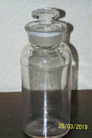 Vintage Bausch & Lomb Optical Co.  5 1/2 " Apothecary Jar With Stopper