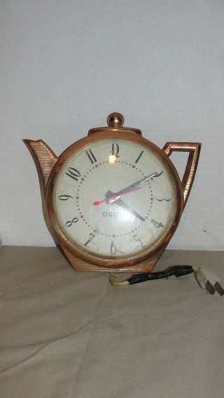 Vintage Spartus Tea Pot Kitchen Clock