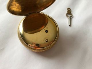 REUGE GOLD PLATED MUSICAL ALARM AUTOMATION 56 mm OPEN FACE POCKET WATCH 7