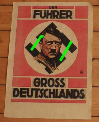 Rare Adolf Hitler Poster (Plakatt) Der Führer Grossdeutschland 2