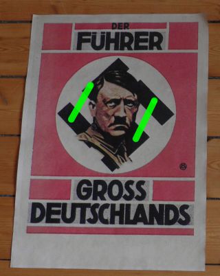 Rare Adolf Hitler Poster (Plakatt) Der Führer Grossdeutschland 4